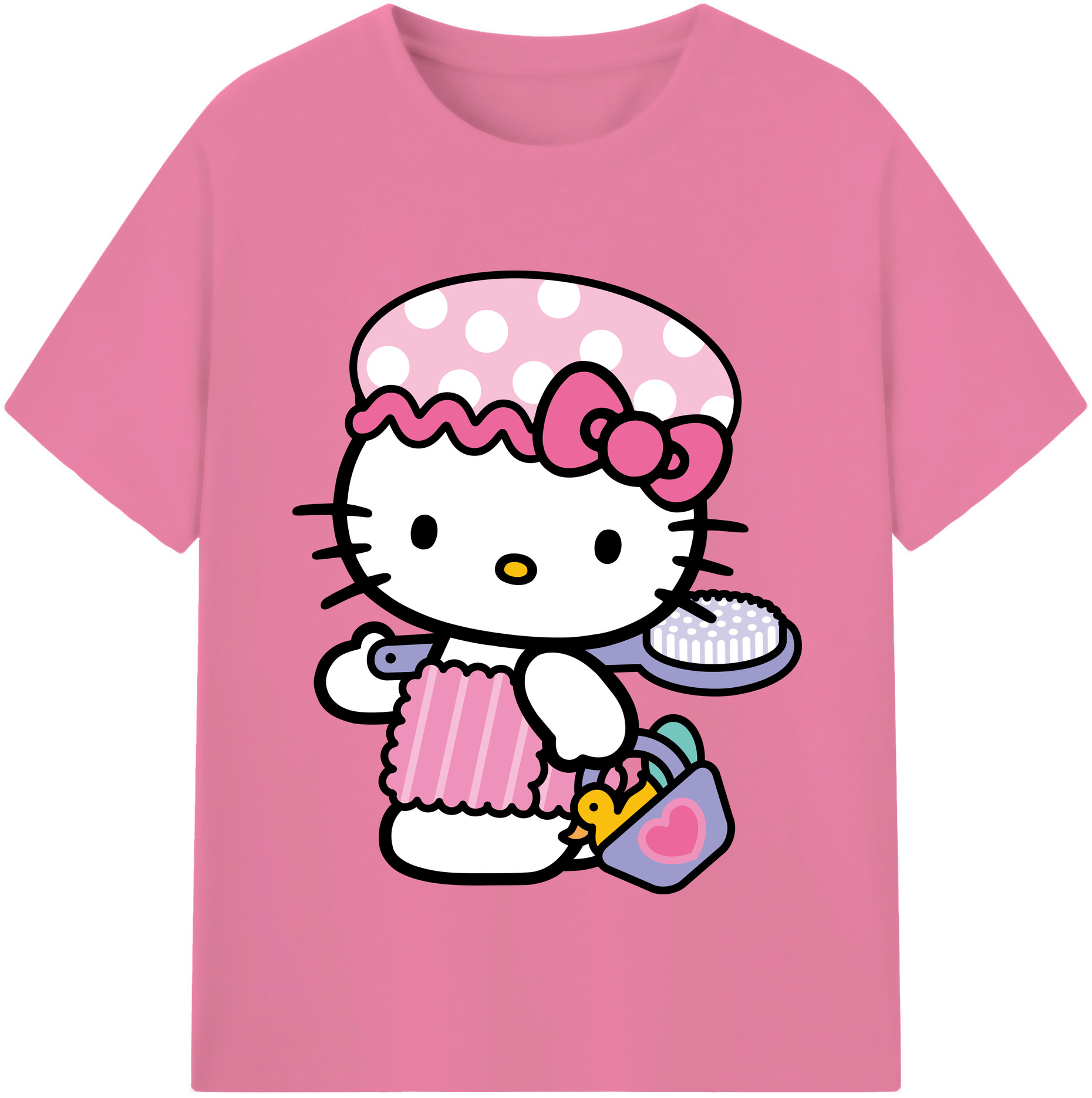 （画像用） Hello Kitty ハローキティ 綿100％半袖Tシャツ（フロントプリント）